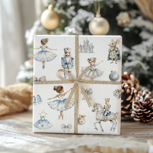 Waterverf Notenkrakerspatroon Cadeaupapier