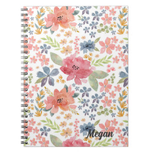 Waterverf Notitieboek met kleurrijke bloemen