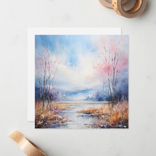 Waterverf Notitiekaartje (Voorkant / Achterkant in situ)