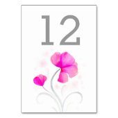 Waterverf nummer wildbloemroze trouwtafel kaart (Achterkant)
