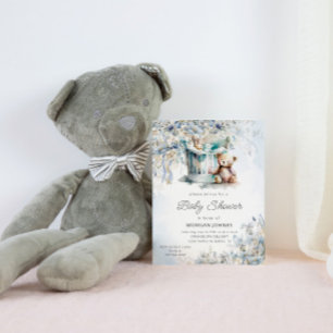 Waterverf Nursery Teddy Bear Baby shower Kaart