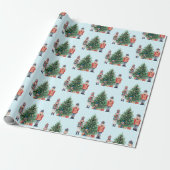 Waterverf Nutkrakers en kerstboom Cadeaupapier (Uitgerold)