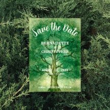 Waterverf Oak Boom Retro Rustic Forest Wedding