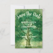 Waterverf Oak Boom Retro Rustic Forest Wedding Save The Date (Voorkant)