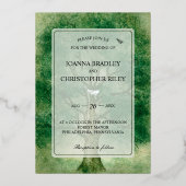 Waterverf Oak-boom voor weddenschap Folie Uitnodiging (Voorkant)