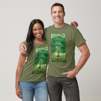 Waterverf oak - boomfamilie reünie Rustic T-shirt