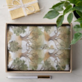 Waterverf Oak Trees Tissuepapier (Geschenk)