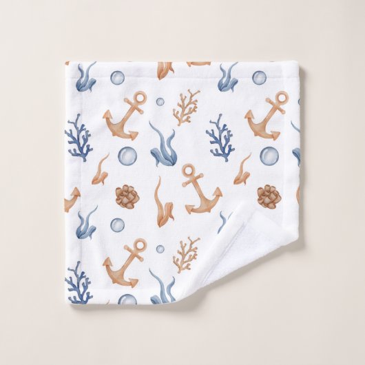 Waterverf oceaan bad handdoek (Wasdoekje)