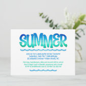 Waterverf Oceaan Blauwe & Groene Golven Zomerfeest Kaart (Staand voorkant)