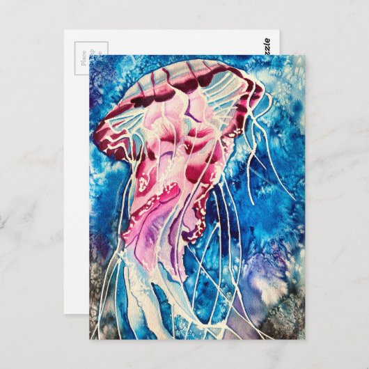 Waterverf oceaan briefkaart (Voorkant / Achterkant)