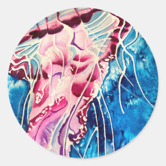 Waterverf oceaan ronde sticker