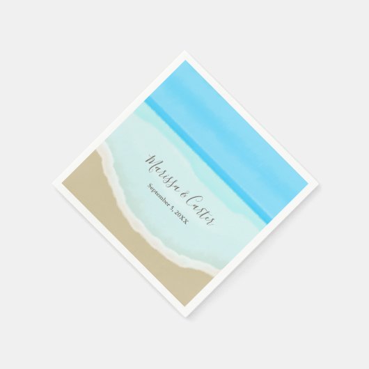 Waterverf Oceaan Strand Bruiloft Servet (Hoek)