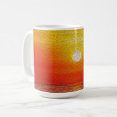 Waterverf oceaan zonsondergang zomer strand golven koffiemok (Voorkant links)