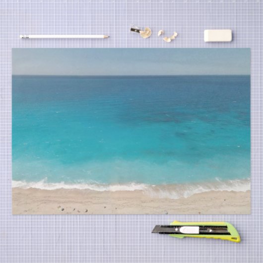 Waterverf oceaanachtergrond ontkoppeling tissuepapier (Craft)