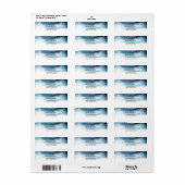 Waterverf oceaanblauw marien label (Full Sheet)