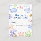 Waterverf oceaandier - hoe groot is mama's buik informatiekaartje (Voorkant)