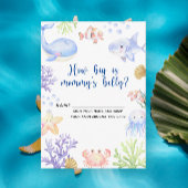 Waterverf oceaandier - hoe groot is mama's buik informatiekaartje