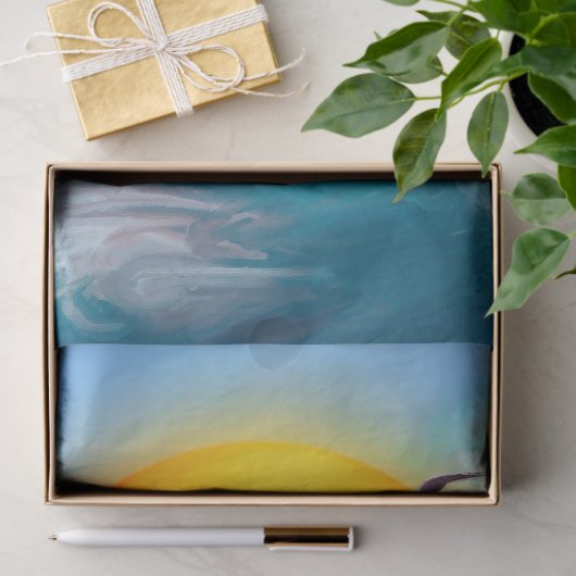 Waterverf oceaanwalvis ontkoppeling tissuepapier (Geschenk)