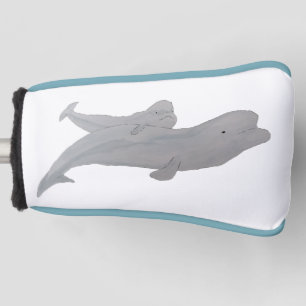 Waterverf Ocean Animal Baby Beluga Whale Golfheadcover