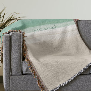 Waterverf Ocean Beach Aqua Sand Throw Blanket Deken