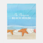 Waterverf Ocean Beach Seashells Beach House Fleece Deken (Voorkant)