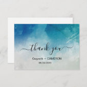 Waterverf Ocean Beach Zomer bruiloft Bedankkaart (Voorkant / Achterkant)