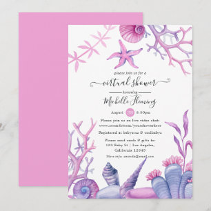 Waterverf Ocean Life Virtual Baby shower Kaart