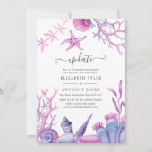 Waterverf Ocean Life Wedding Update Kaart (Voorkant)