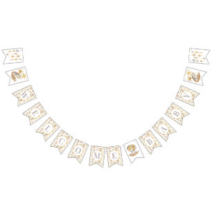 Waterverf Ocean Little Pearl Baby shower Vlaggetjes