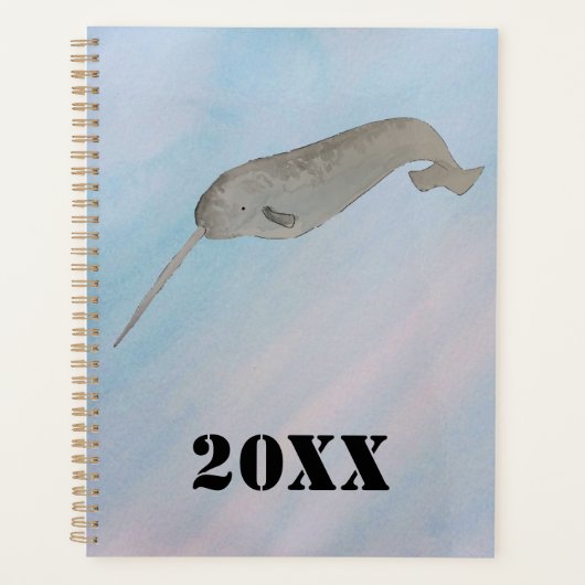 Waterverf Ocean Narwhal Planner (Voorkant)
