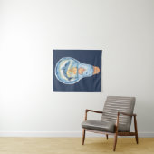 Waterverf Ocean Scene in Light Bulb Whale Boat Wandkleed (In Situ (horizontaal))