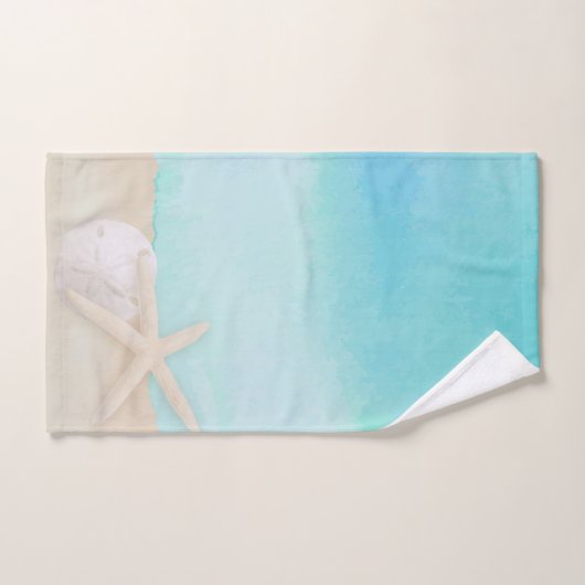 Waterverf Ocean Starfish and Sand Dollar Handdoek (Handdoek)