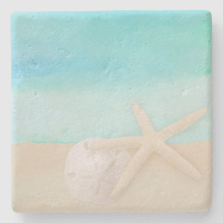 Waterverf Ocean Starfish and Sand Dollar Onderzett Stenen Onderzetter