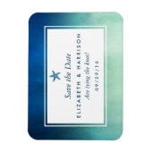 Waterverf Ocean Starfish Beach Save the Date Magneet (Verticaal)