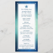 Waterverf Ocean Starfish Beach Wedding Programme Programma (Achterkant)