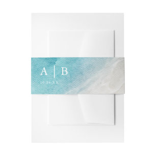 Waterverf Ocean Summer Beach Weddenschap B Uitnodigingen Wikkel