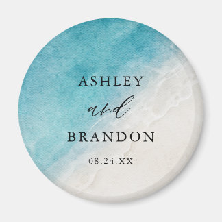 Waterverf Ocean Summer Beach Wedding Party Magneet