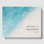Waterverf Ocean Summer Blue Beach Weddenschap Gastenboek (Voorkant)