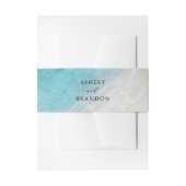 Waterverf Ocean Summer Blue Beach Weddenschap Uitnodigingen Wikkel (Voorkant Voorbeeld)