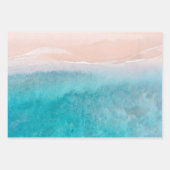 Waterverf Ocean Turquoise Inpakpapier Vel (Voorkant)