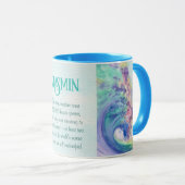 Waterverf Ocean Wave door Miranda Custom Text Blue Mok (Voorkant rechts)