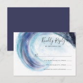 Waterverf Ocean Wave RSVP Kaartje (Voorkant / Achterkant)