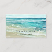 Waterverf Ocean Waves Tropical Beach Visitekaartje (Voorkant)
