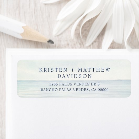 Waterverf Ocean Wedding Etiket (Insitu)