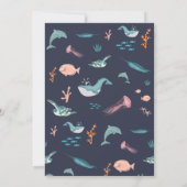 Waterverf Ocean Zee Animals Blue Birthday Kaart (Achterkant)