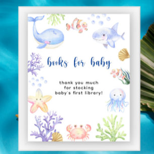 Waterverf oceandieren - Boeken voor baby Poster
