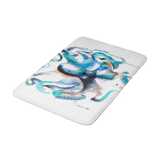 Waterverf Octopus Bath Mat (Gekanteld)