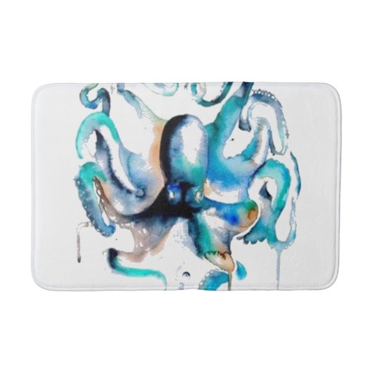 Waterverf Octopus Bath Mat (Voorkant)