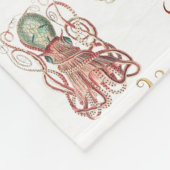 Waterverf octopus cefalopoda zeedieren fleece deken (Hoek)