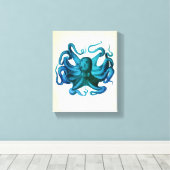 Waterverf Octopus Illustratie Canvas Afdruk (Insitu (Houten vloer))